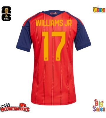 Spain Nico Williams #17 Replica Home Stadium Shirt for Women World Cup 2026 Short Sleeve